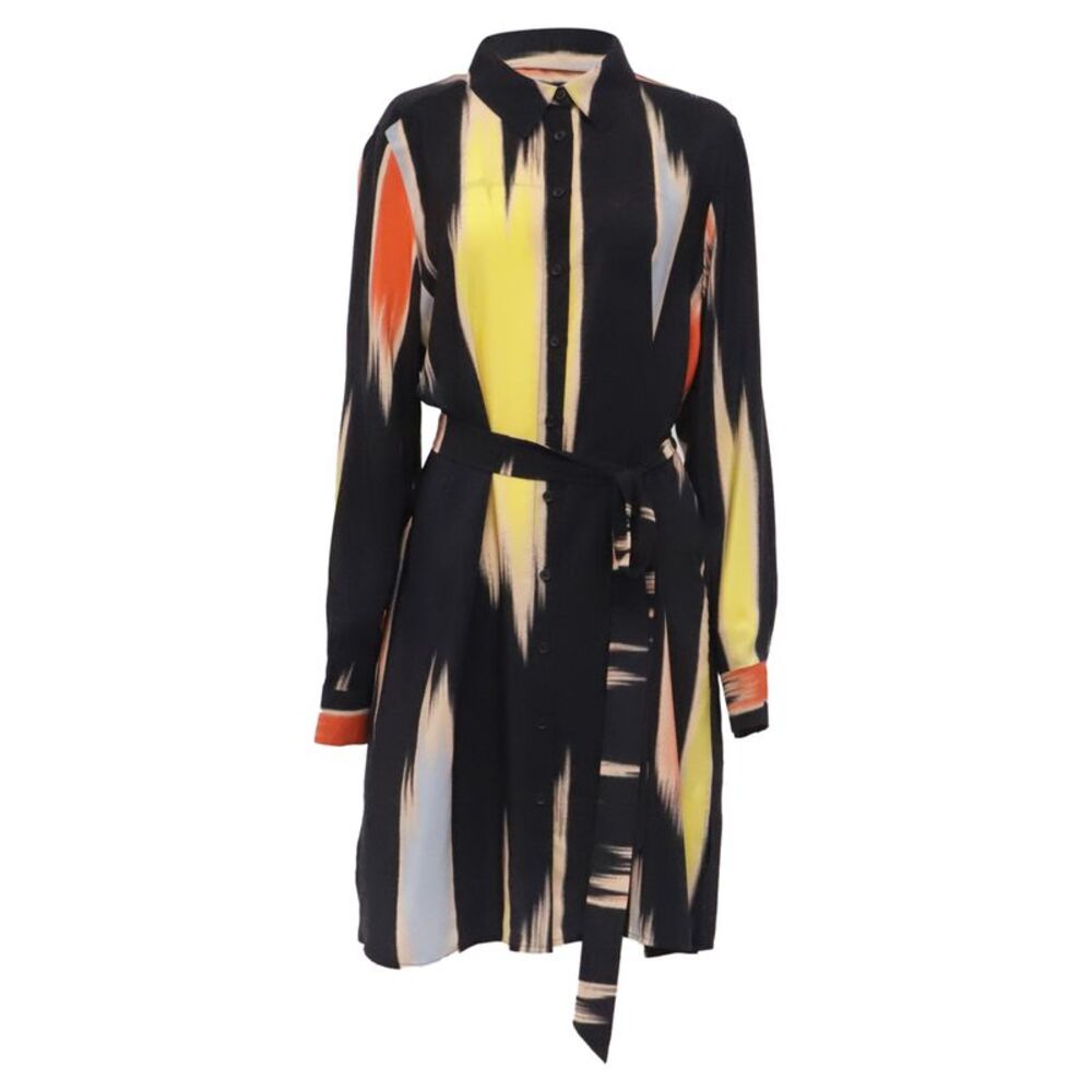 Diane Von Furstenberg Elle Mini Shirt Dress in Multicolor Silk